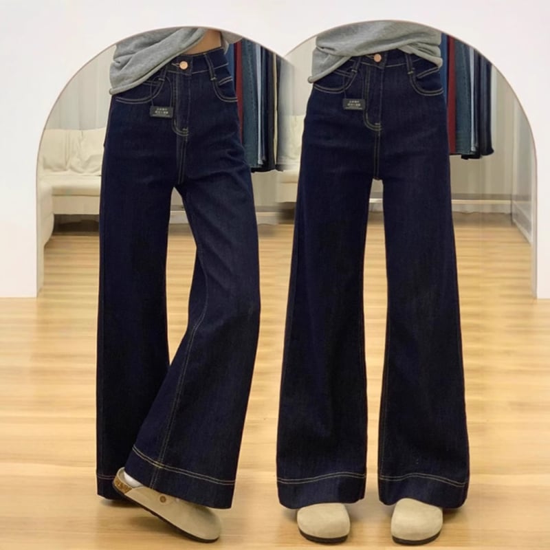 Traperice visokim strukom, ravni kroj, denim-pamučna smjesa, mikroelastičnost, perive