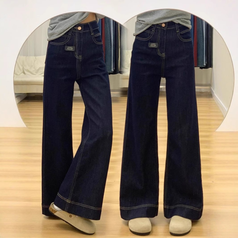 Traperice visokim strukom, ravni kroj, denim-pamučna smjesa, mikroelastičnost, perive