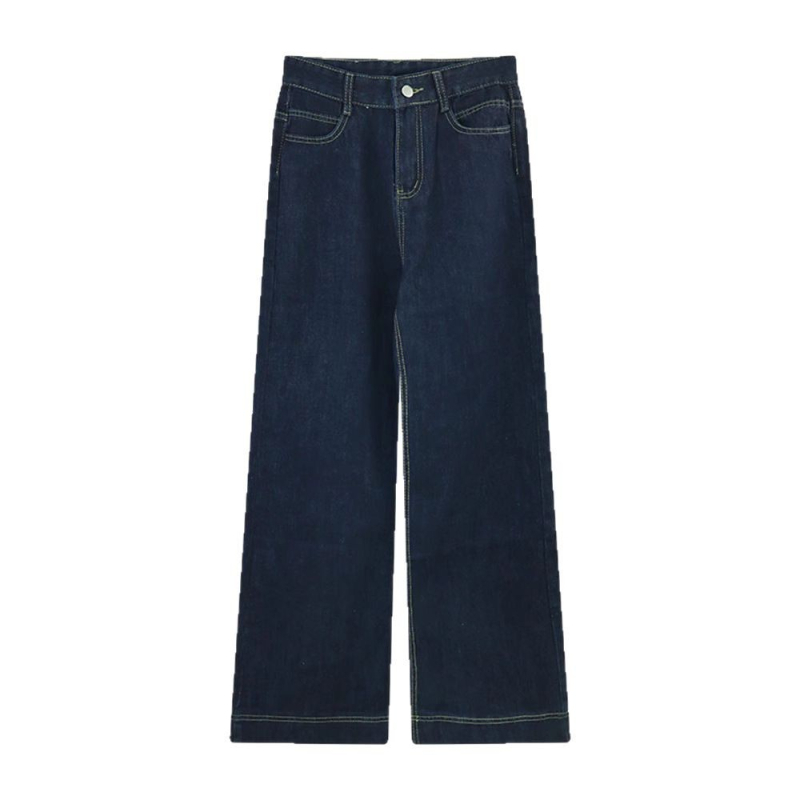 Traperice visokim strukom, ravni kroj, denim-pamučna smjesa, mikroelastičnost, perive