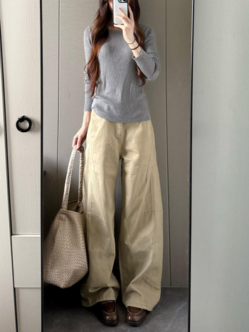 Ženske traperice krojem sablje, široke nogavice, niski struk, denim, jesen 2025