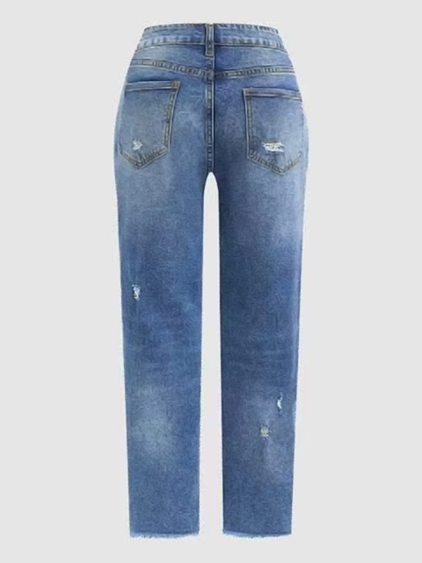 Τζιν, στενή γραμμή, denim με βαμβάκι-πολυεστέρα 50–70%, μέση ύψος, μήκος 9/10