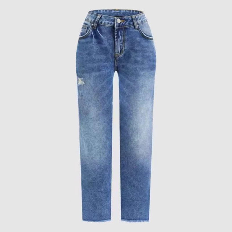 Τζιν, στενή γραμμή, denim με βαμβάκι-πολυεστέρα 50–70%, μέση ύψος, μήκος 9/10