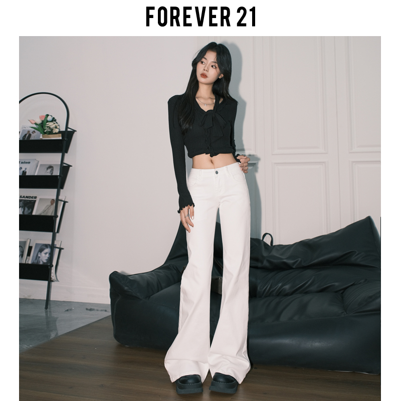 Ženske traperice visokim strukom bootcut, duljina do poda, zatvarač, pamuk-poliester smjesa
