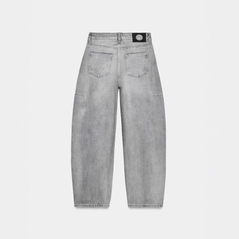 Ženske traperice ravnog kroja, visok pojas, pamuk denim, izbrušeni detalji, Zima 2025