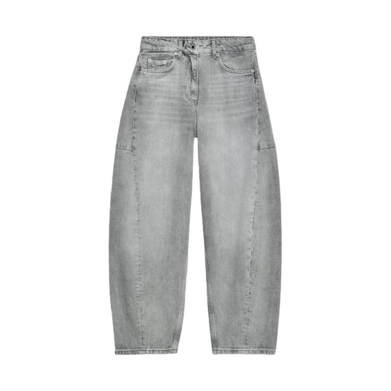 Ženske traperice ravnog kroja, visok pojas, pamuk denim, izbrušeni detalji, Zima 2025