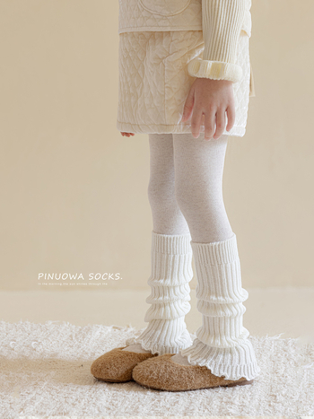 Djevojčice debeli pleteni leg warmers s jacquard pletenjem, duga cijev, jesen-zima, combed pamuk