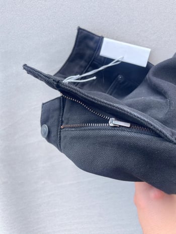 Row Talijanski stil, opuštene kroji, visokog struka, fleece podstava, ravne traperice za žene, denim pamuk 80–90%