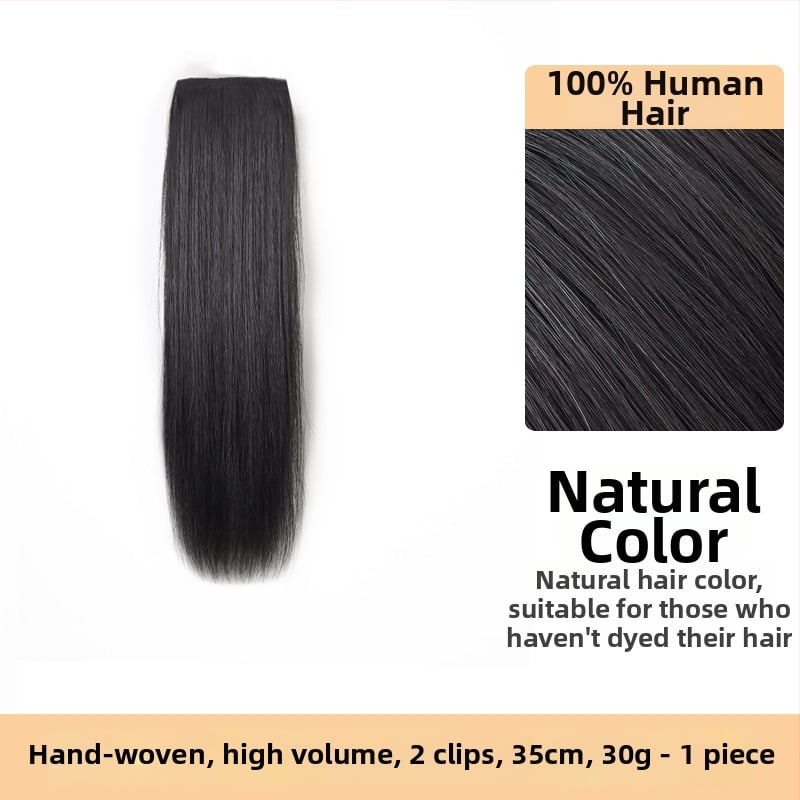 Piesă de perucă din păr natural, țesut manual, păr drept, bucată unică îngroșată, potrivită pentru vopsire și ondulare permanentă