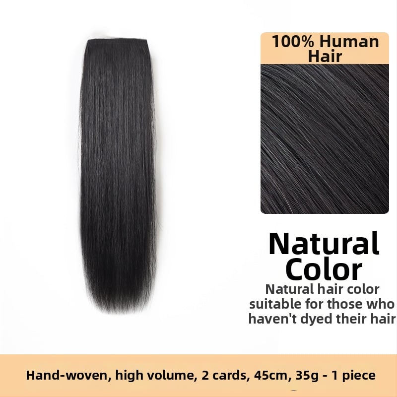 Piesă de perucă din păr natural, țesut manual, păr drept, bucată unică îngroșată, potrivită pentru vopsire și ondulare permanentă