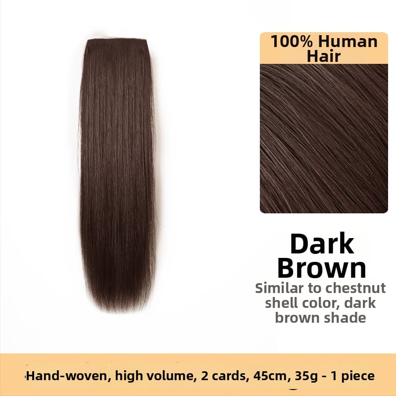 Piesă de perucă din păr natural, țesut manual, păr drept, bucată unică îngroșată, potrivită pentru vopsire și ondulare permanentă