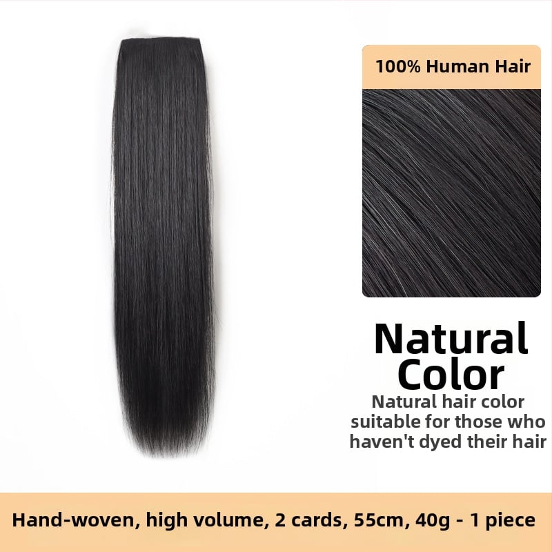 Piesă de perucă din păr natural, țesut manual, păr drept, bucată unică îngroșată, potrivită pentru vopsire și ondulare permanentă