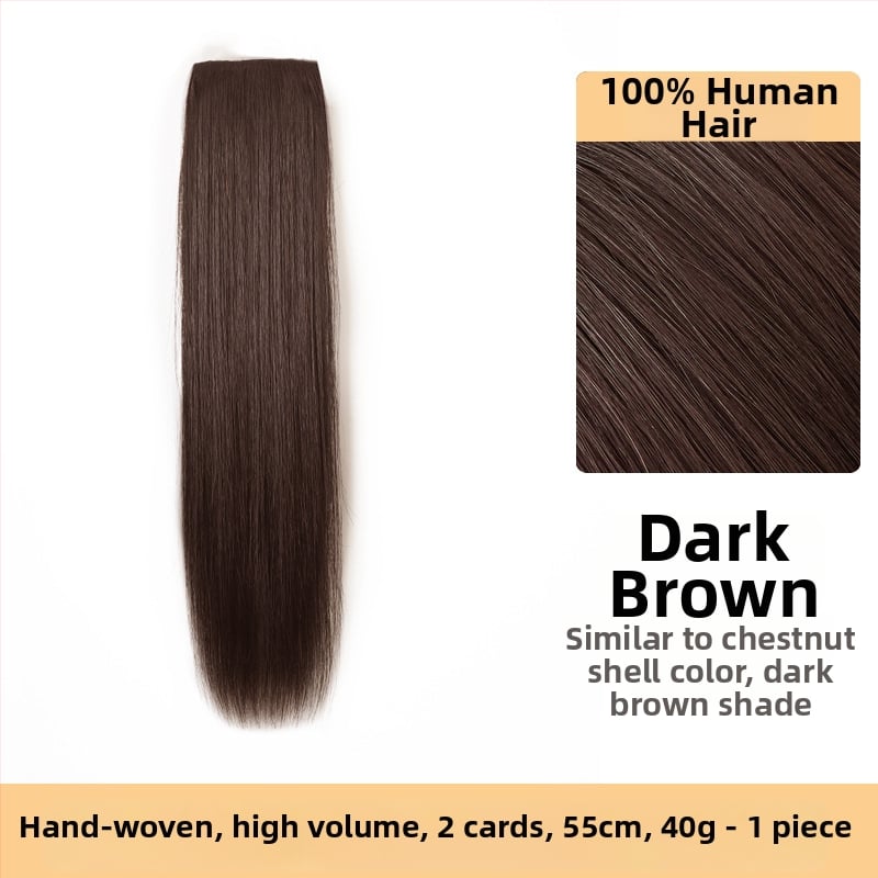 Piesă de perucă din păr natural, țesut manual, păr drept, bucată unică îngroșată, potrivită pentru vopsire și ondulare permanentă