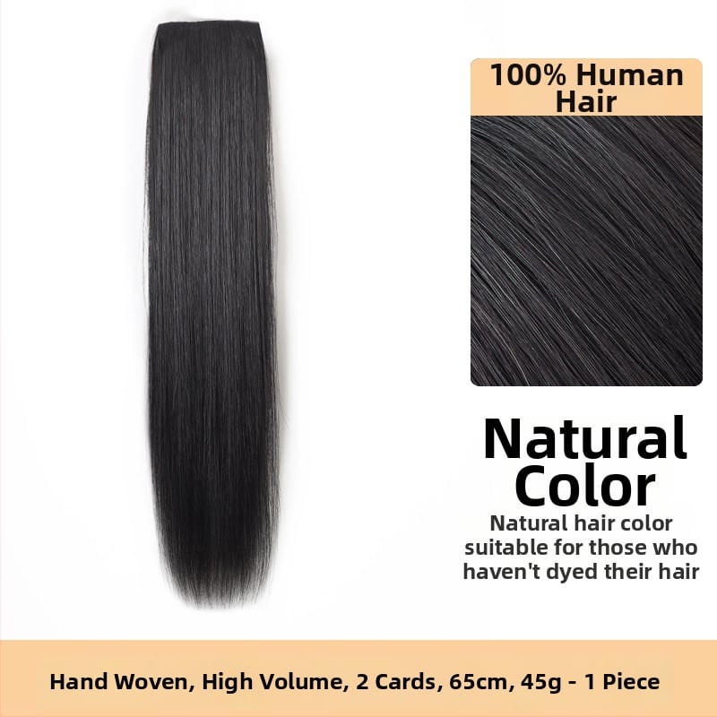 Piesă de perucă din păr natural, țesut manual, păr drept, bucată unică îngroșată, potrivită pentru vopsire și ondulare permanentă