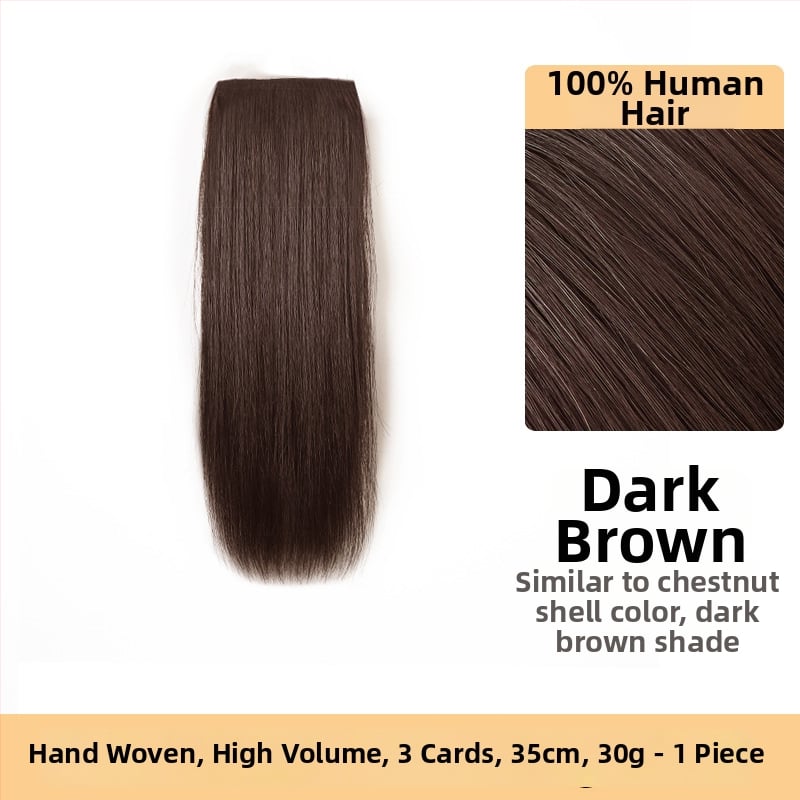 Piesă de perucă din păr natural, țesut manual, păr drept, bucată unică îngroșată, potrivită pentru vopsire și ondulare permanentă