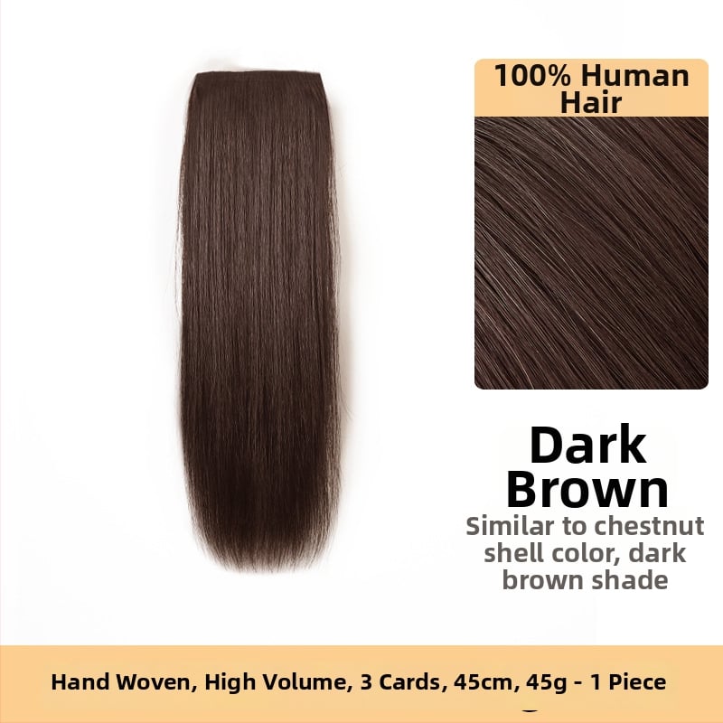 Piesă de perucă din păr natural, țesut manual, păr drept, bucată unică îngroșată, potrivită pentru vopsire și ondulare permanentă