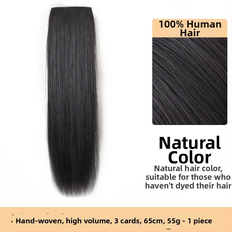 Piesă de perucă din păr natural, țesut manual, păr drept, bucată unică îngroșată, potrivită pentru vopsire și ondulare permanentă