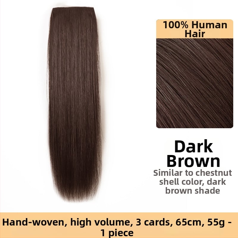 Piesă de perucă din păr natural, țesut manual, păr drept, bucată unică îngroșată, potrivită pentru vopsire și ondulare permanentă