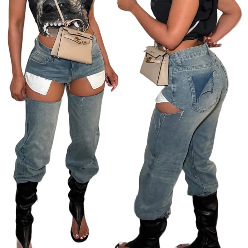 Banglin Traperice Denim – Ravni kroj, Niski struk, Ulični stil