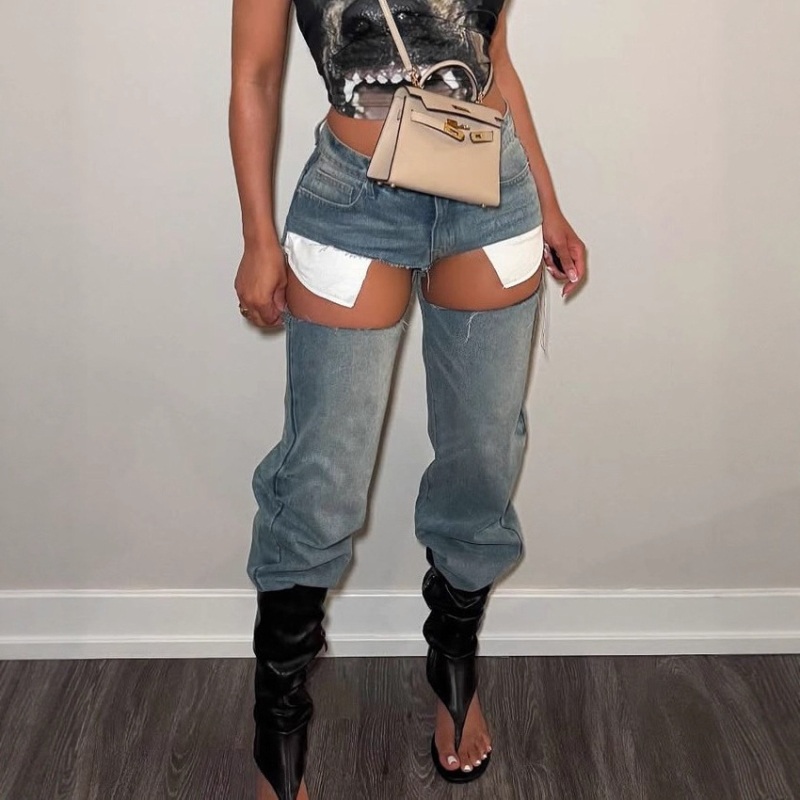 Banglin Traperice Denim – Ravni kroj, Niski struk, Ulični stil