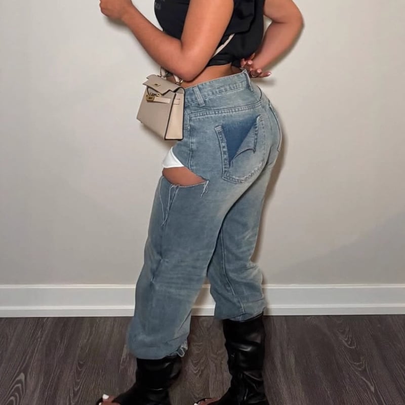 Banglin Traperice Denim – Ravni kroj, Niski struk, Ulični stil