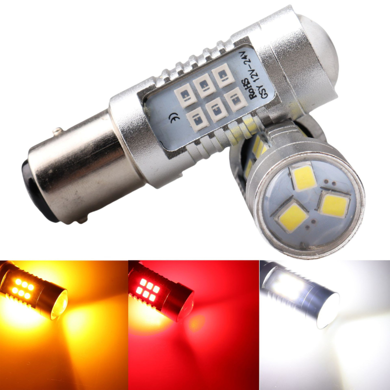LED auto žarulja za signalizaciju i vožnju unatrag, BA15S/1157 baza, 21SMD 3030, 11.1W, 12V, 3500–6000K, aluminijsko kućište, QCXD-006, univerzalna
