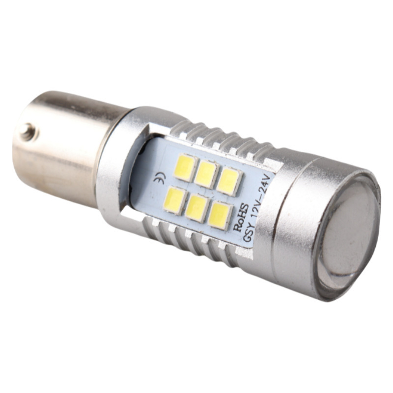 LED auto žarulja za signalizaciju i vožnju unatrag, BA15S/1157 baza, 21SMD 3030, 11.1W, 12V, 3500–6000K, aluminijsko kućište, QCXD-006, univerzalna