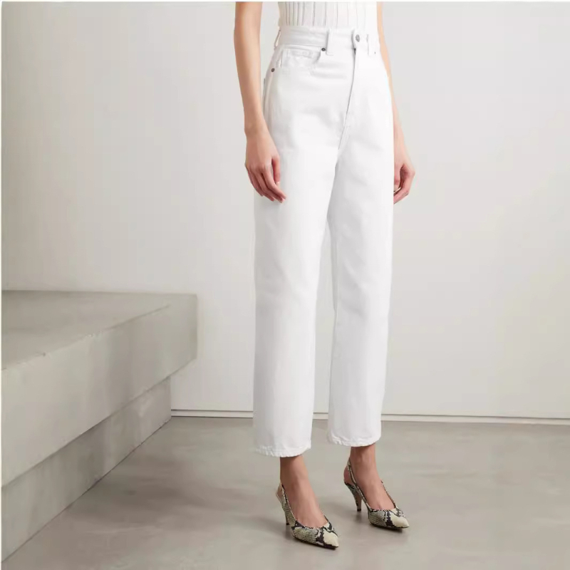 Ženske traperice ravnog kroja s visokim strukom, denim, 95% pamuk, duljina 9/10