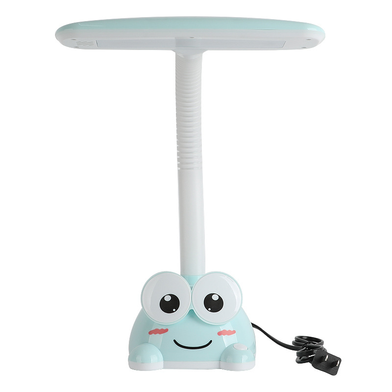 LED stolna lampa s zaštitom očiju, priključna na utičnicu, noćna lampica za dječju sobu i učenje, crtani dizajn – 6W, 220V, CRI 80–89, plastični sjenčanik, gumb prekidač