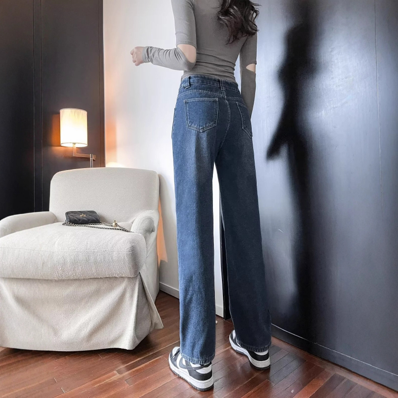 Traperice – Visoki struk, ravni kroj, denim s pamukom i elastanom, svjež i sladak stil, bez pegla