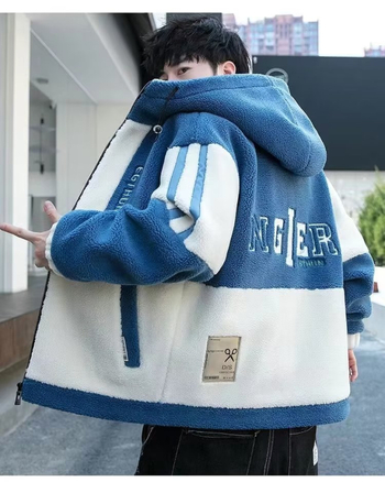 Korejski stil kardigana, kapuljača, zatvarač, debeli, bočne džepove