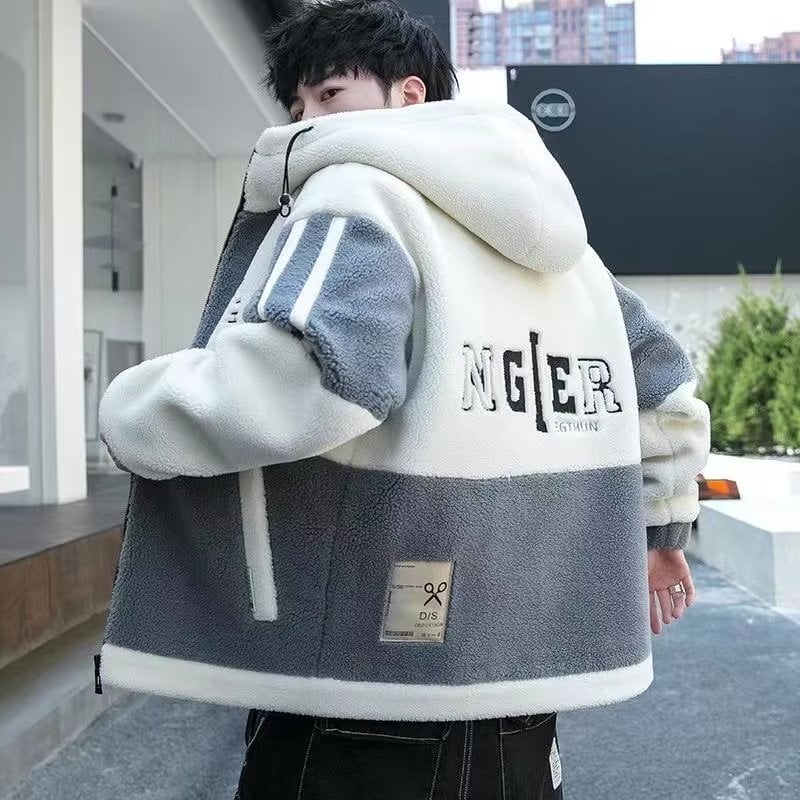 Korejski stil kardigana, kapuljača, zatvarač, debeli, bočne džepove