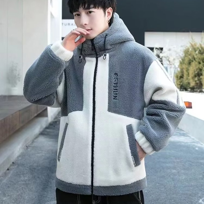 Korejski stil kardigana, kapuljača, zatvarač, debeli, bočne džepove
