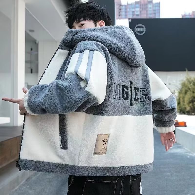 Korejski stil kardigana, kapuljača, zatvarač, debeli, bočne džepove