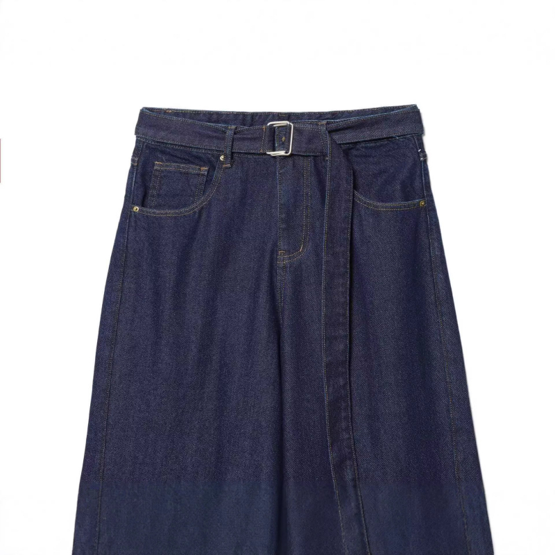 Traperice patchwork, širokog kroja, srednji pojas, duge hlače, 95% poliester