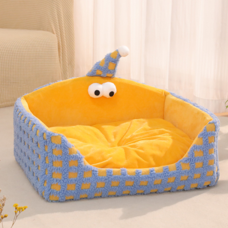 Φωλιά γάτας Moon velvet, ημι-κλειστό κρεβάτι, αφαιρούμενο και πλένεται