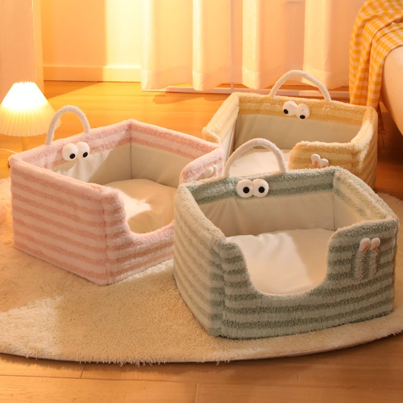 Φωλιά γάτας Moon velvet, ημι-κλειστό κρεβάτι, αφαιρούμενο και πλένεται