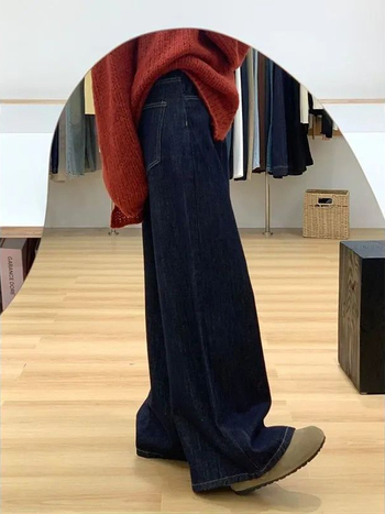 Traperice širokih nogavica, visokim strukom, debeli, oprani, 50–70% pamuka, jesen 2025