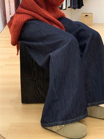 Traperice širokih nogavica, visokim strukom, debeli, oprani, 50–70% pamuka, jesen 2025