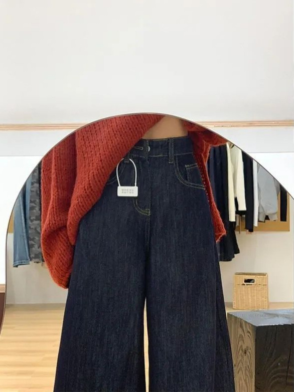 Traperice širokih nogavica, visokim strukom, debeli, oprani, 50–70% pamuka, jesen 2025