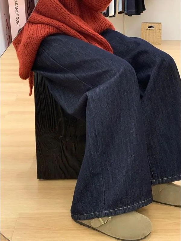 Traperice širokih nogavica, visokim strukom, debeli, oprani, 50–70% pamuka, jesen 2025