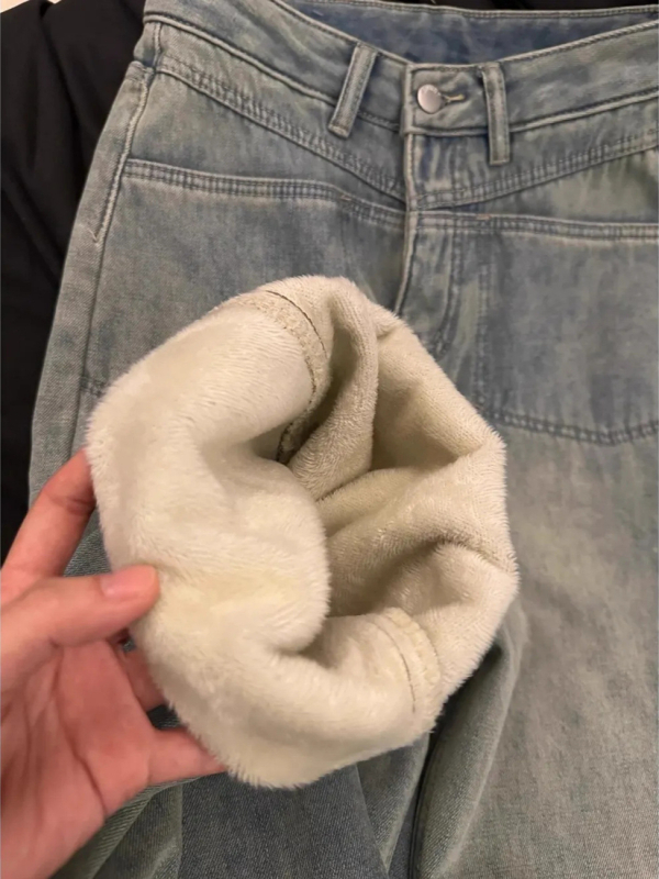 Ženske traperice, ravni kroj, visok struk, debeli denim, pamuk 50–70%