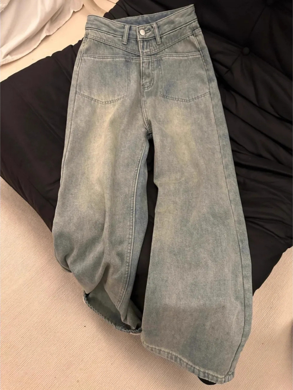 Ženske traperice, ravni kroj, visok struk, debeli denim, pamuk 50–70%