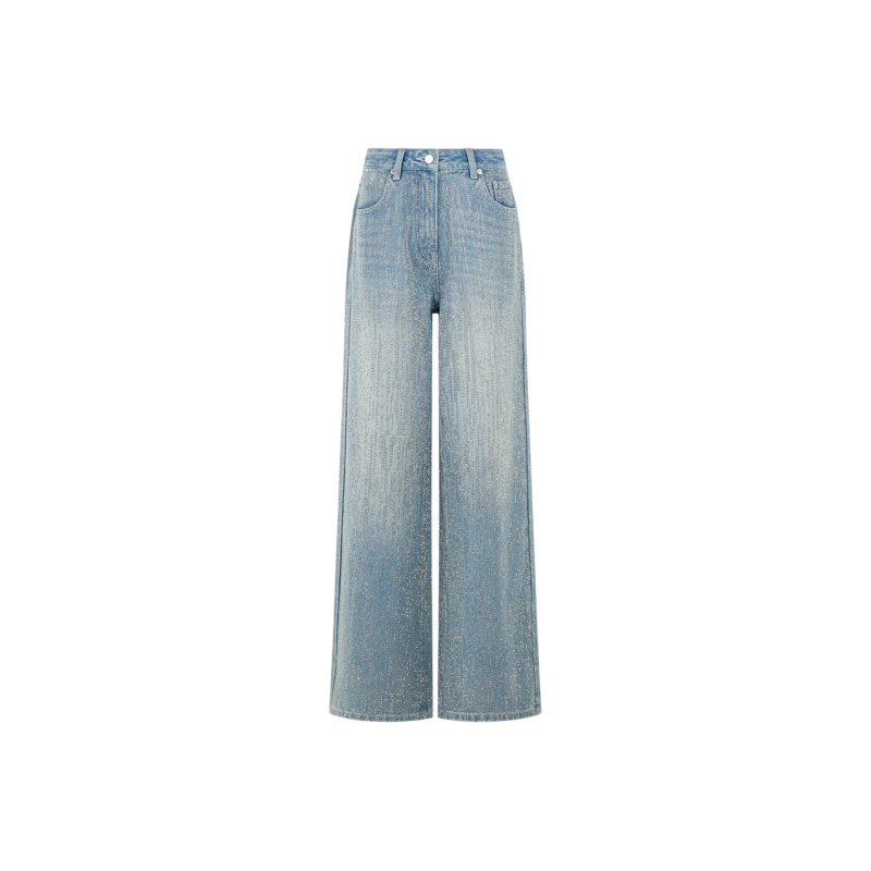 Traperice od denima, visoki pojas, ravni kroj, debeli denim, zima 2025