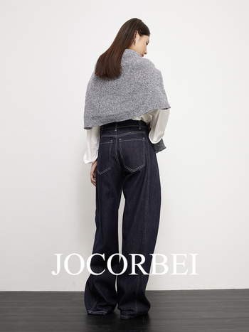 JOCORBEI traperice – visok struk, široke nogavice, denim, 95% pamuka