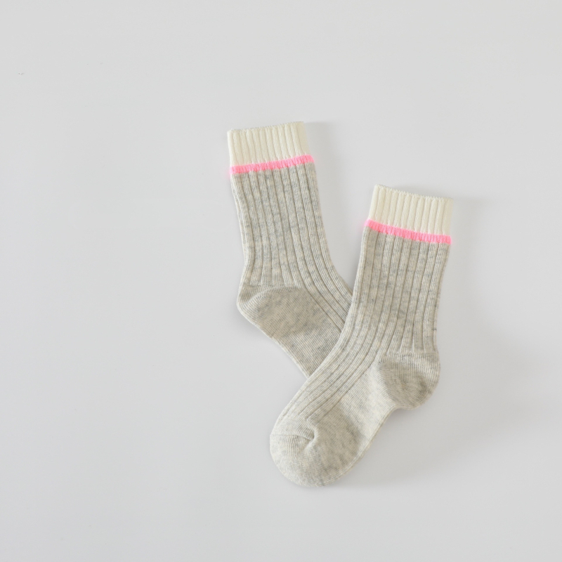 Dječje čarape — korejskog stila, jacquard, dvobojni uzorak, pamuk, sve sezone, pogodna za djecu od 3 do 8 godina
