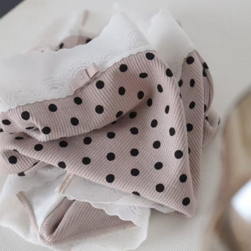 Γυναικείο εσώρουχο από βισκόζη, πλεκτό, με πουά σχέδιο, αναπνέει, εσωτερική επένδυση από 100% βαμβάκι