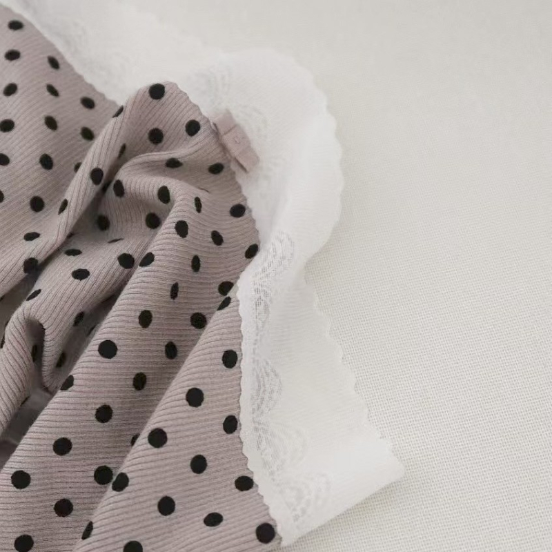 Γυναικείο εσώρουχο από βισκόζη, πλεκτό, με πουά σχέδιο, αναπνέει, εσωτερική επένδυση από 100% βαμβάκι