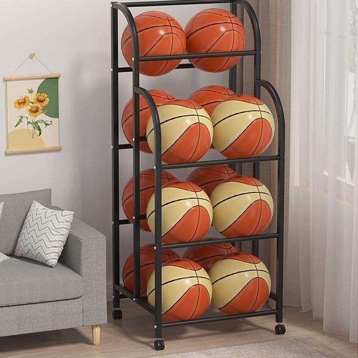 Вътрешен стелаж за детски топки за баскетбол, футбол и волейбол
