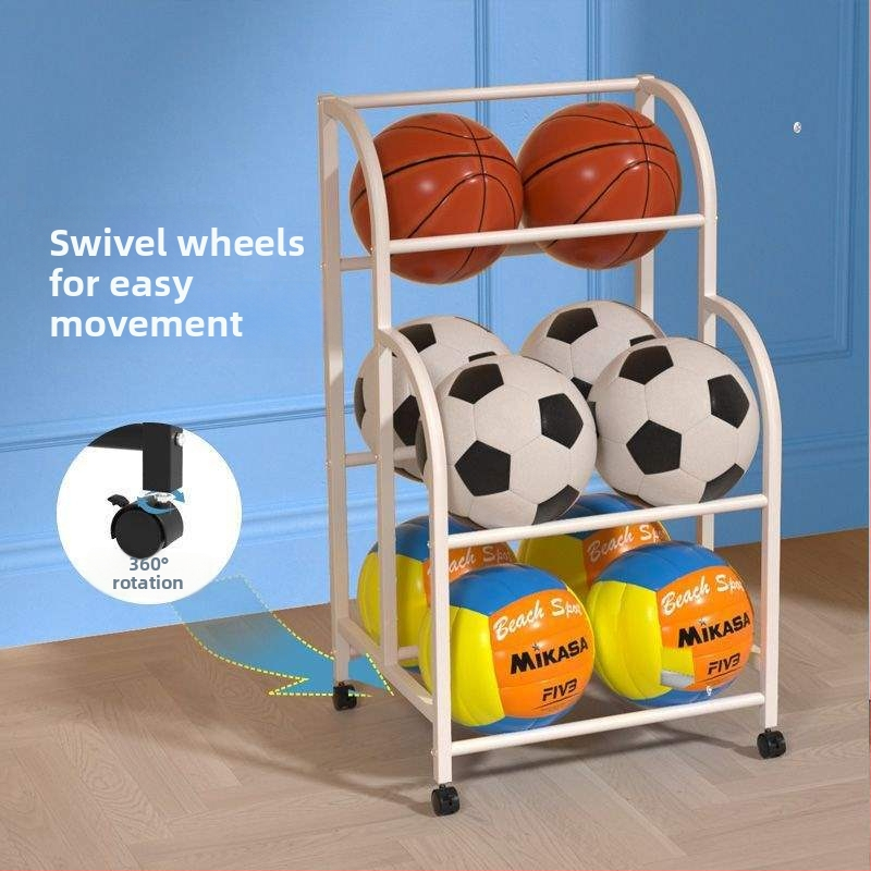 Вътрешен стелаж за детски топки за баскетбол, футбол и волейбол