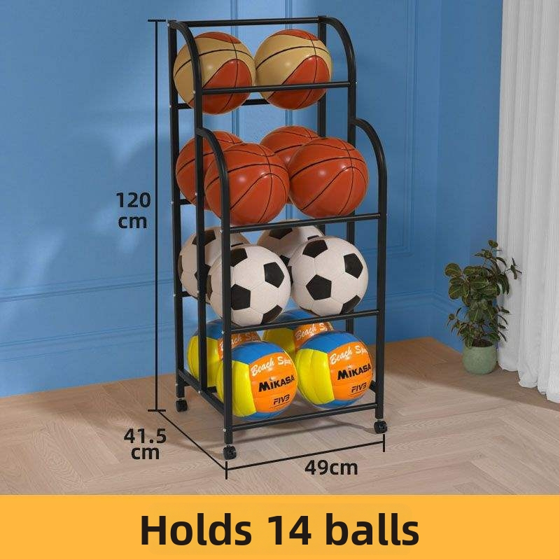 Вътрешен стелаж за детски топки за баскетбол, футбол и волейбол